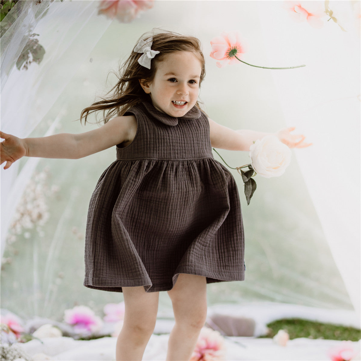 9M-10Y Triple Gauze Cotton Dress | Light, Airy & Timelessly Sweet