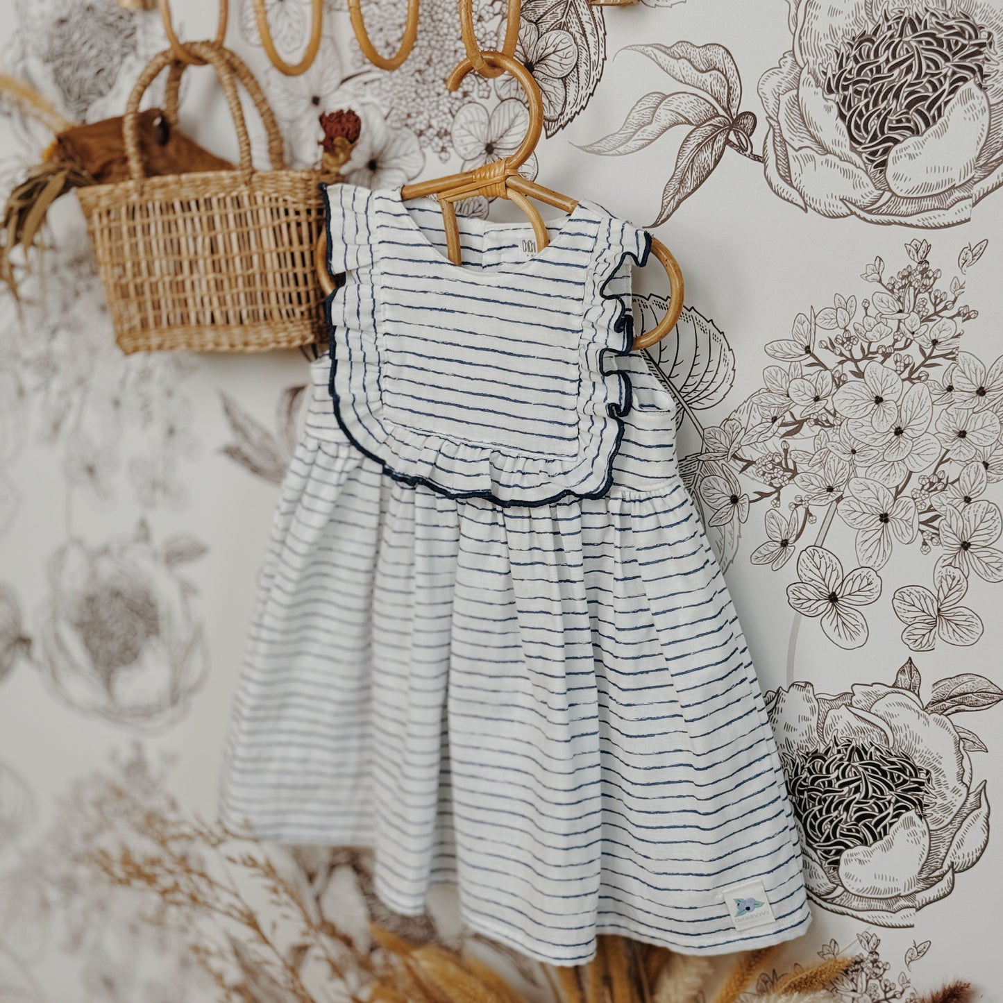 9M–8Y Blue Striped Ruffle Dress | Sweet, Breezy & Voted by You
