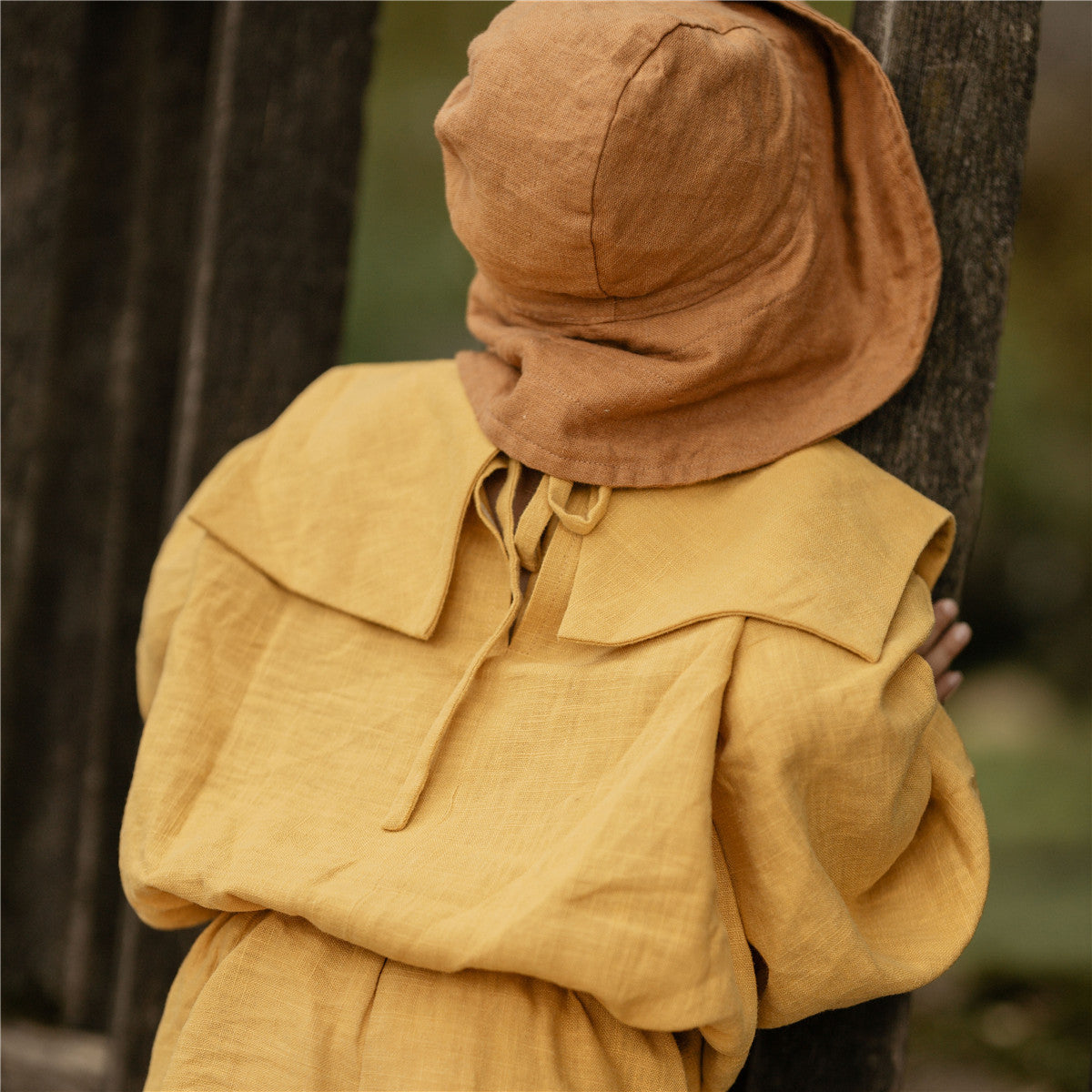 1-8Y Girls Ginger Linen Sailor Blouse
