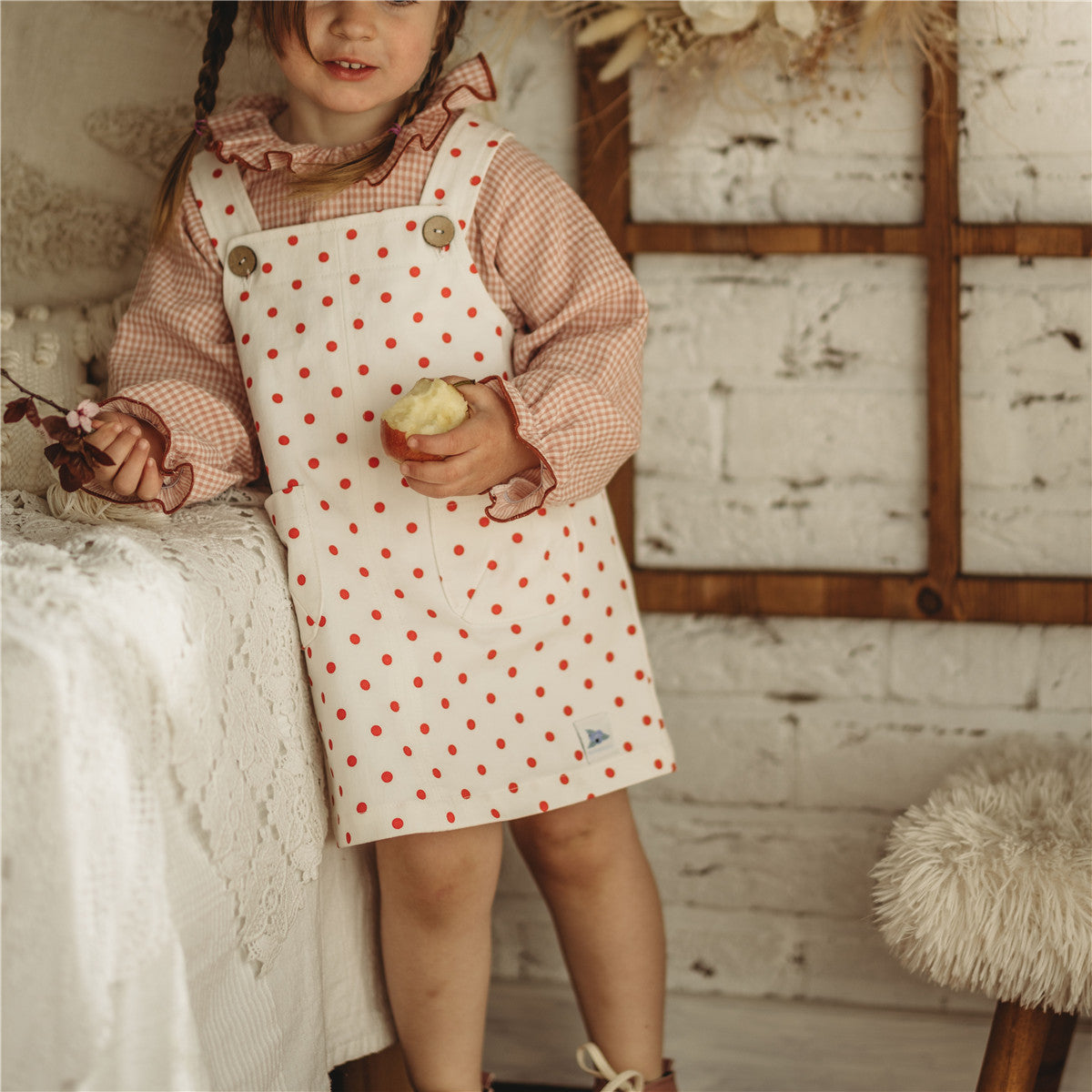 12M-10Y Polka Dot Pinafore Dress | Playful, Classic & Twirl-Ready