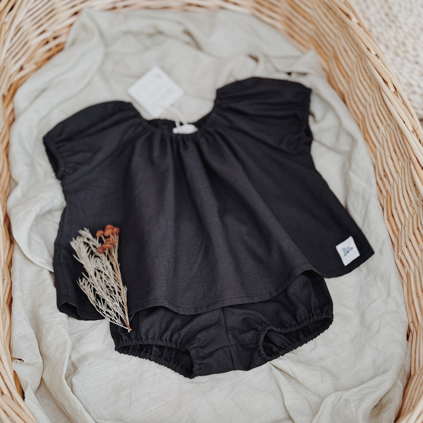 9M–8Y Deep Grey Cotton Summer Set | Soft, Airy & Full of Subtle Charm