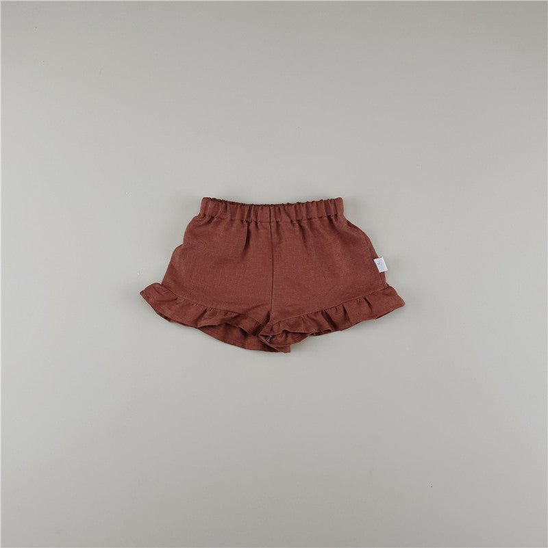 10+ Colors Linen Ruffle Shorts - Chichi and Wawa
