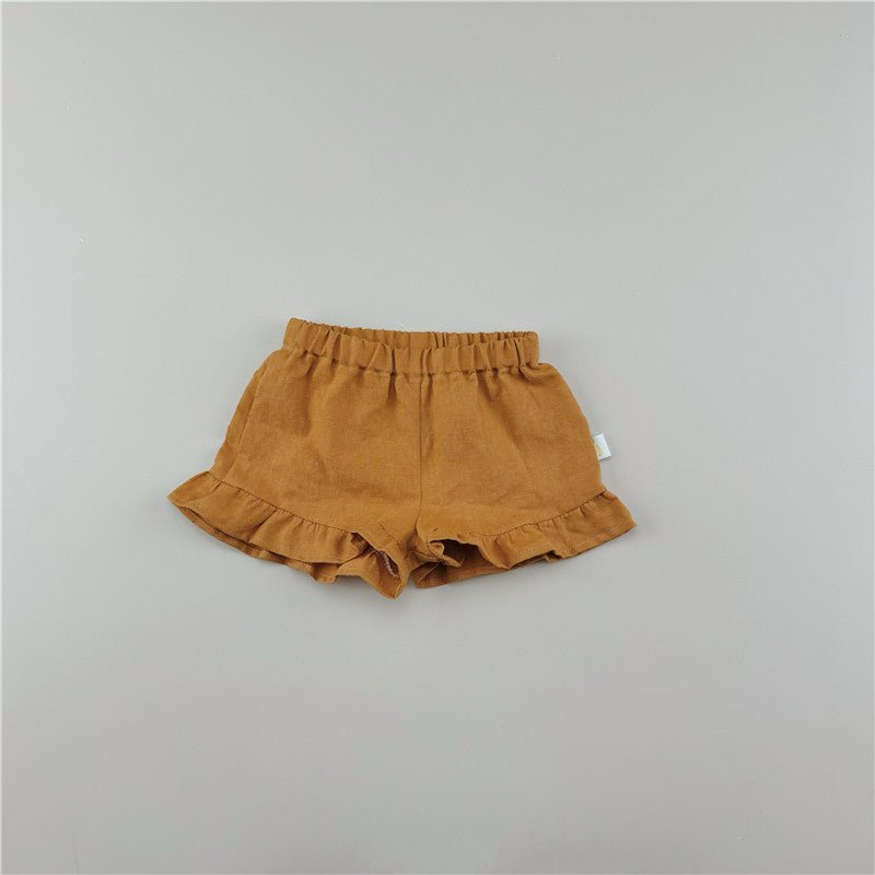 10+ Colors Linen Ruffle Shorts - Chichi and Wawa