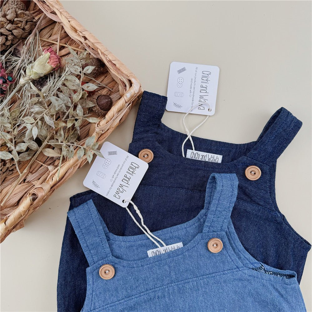 100% Cotton Soft Denim Baby Bodysuit - Chichi and Wawa