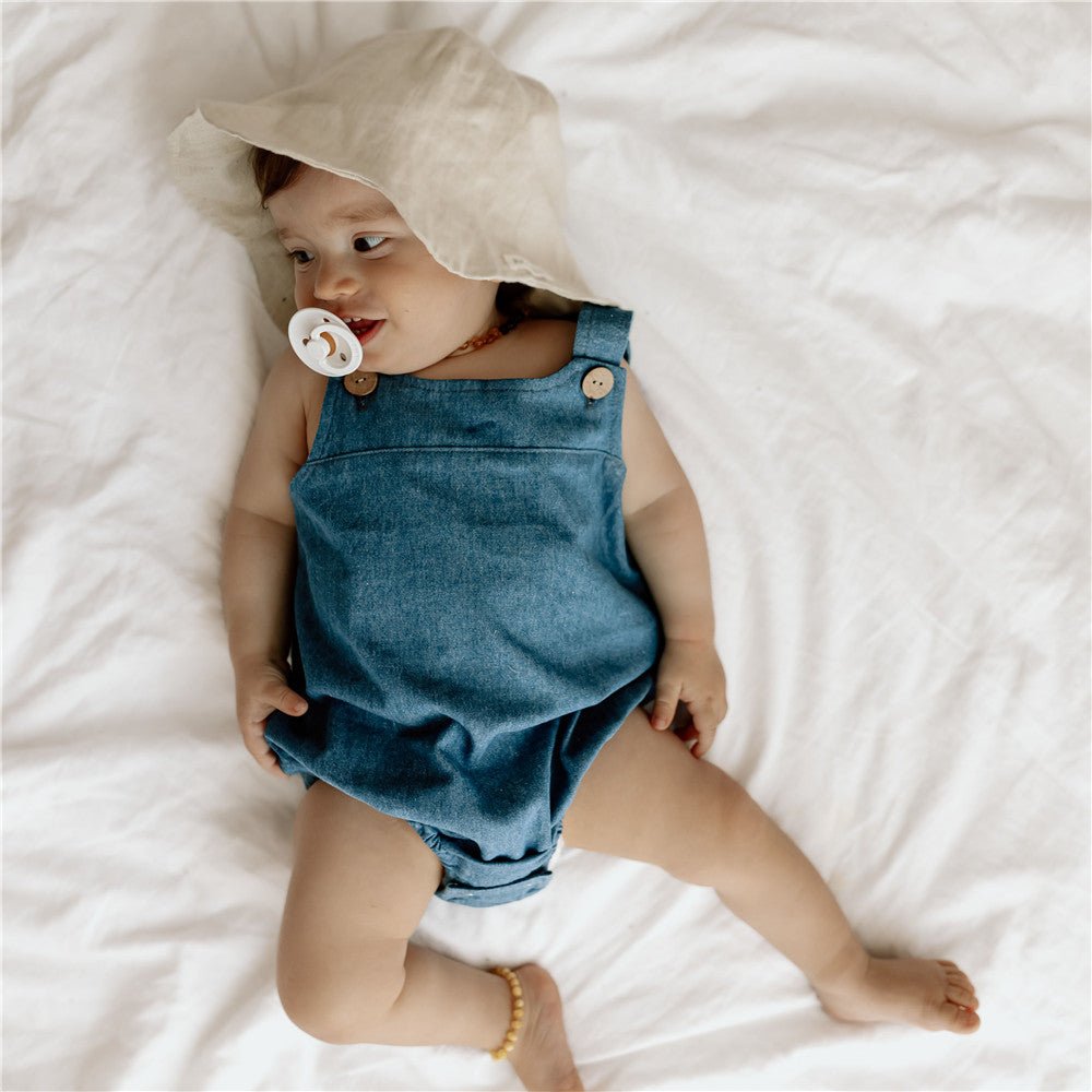 100% Cotton Soft Denim Baby Bodysuit - Chichi and Wawa