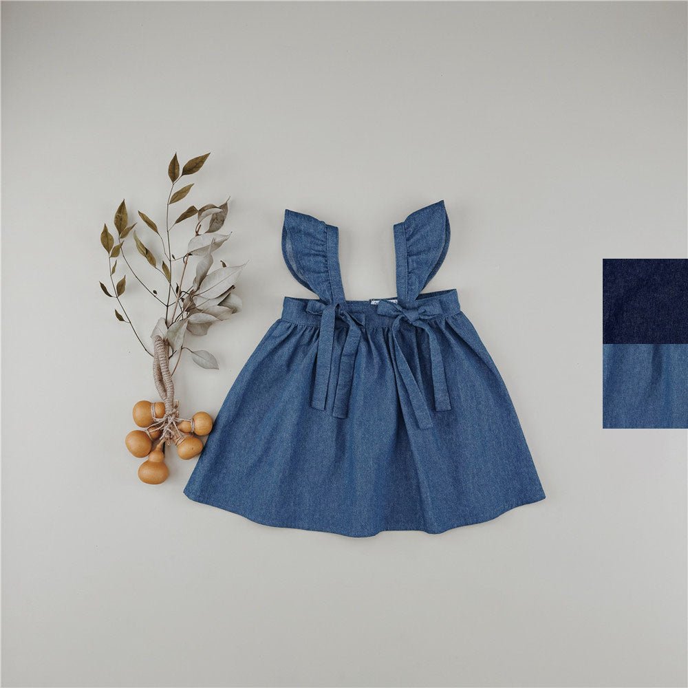 100% Cotton Soft Denim Dress - Chichi and Wawa