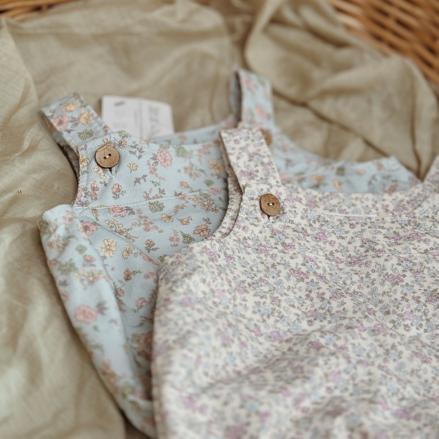3M-3Y Baby Corduroy Overalls with Floral Charm | Soft, Stylish & Sustainable