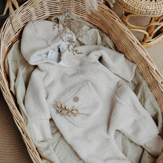 6M-4Y Baby Winter Romper with Furry Softness | Cozy, Safe, and Customizable