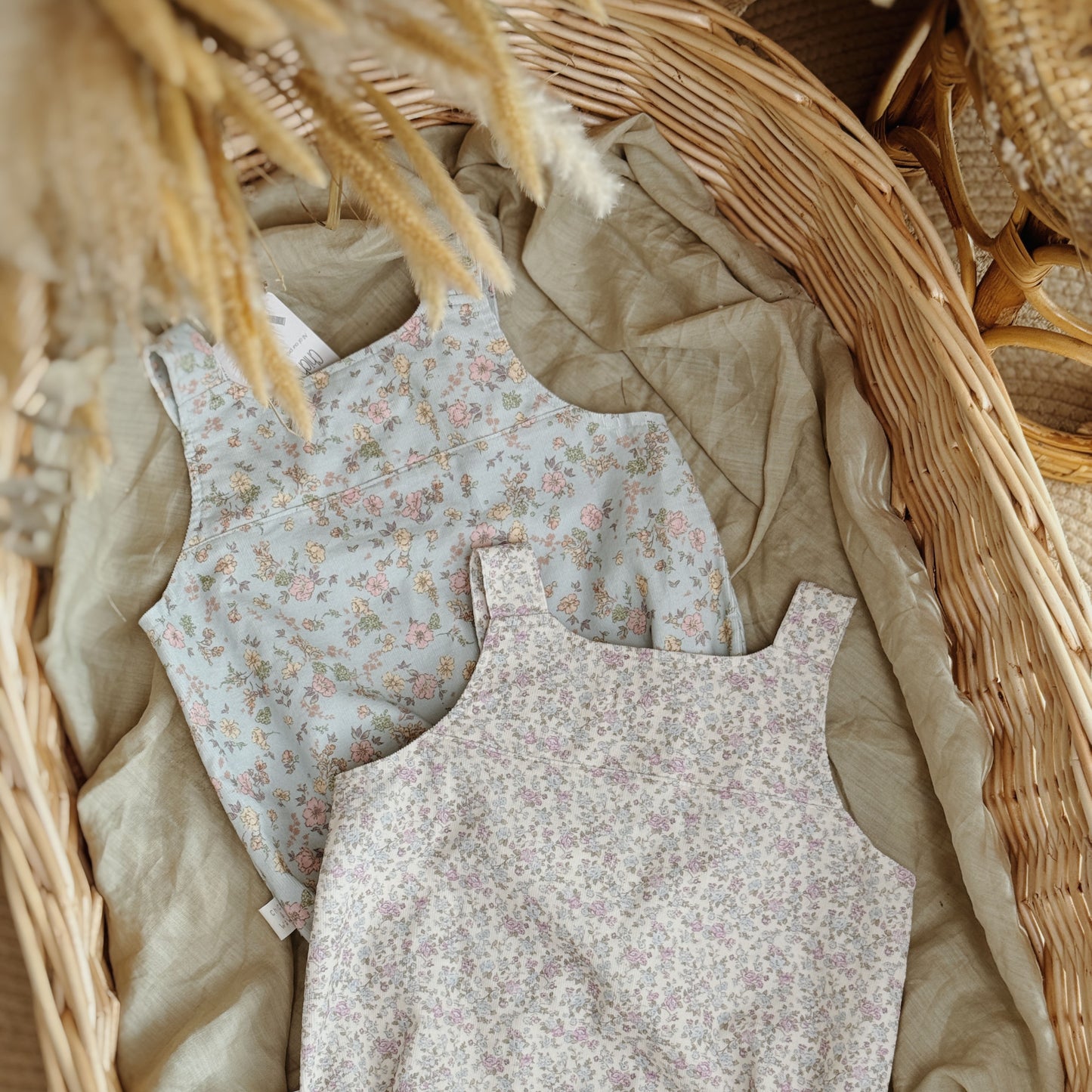 3M-3Y Baby Corduroy Overalls with Floral Charm | Soft, Stylish & Sustainable