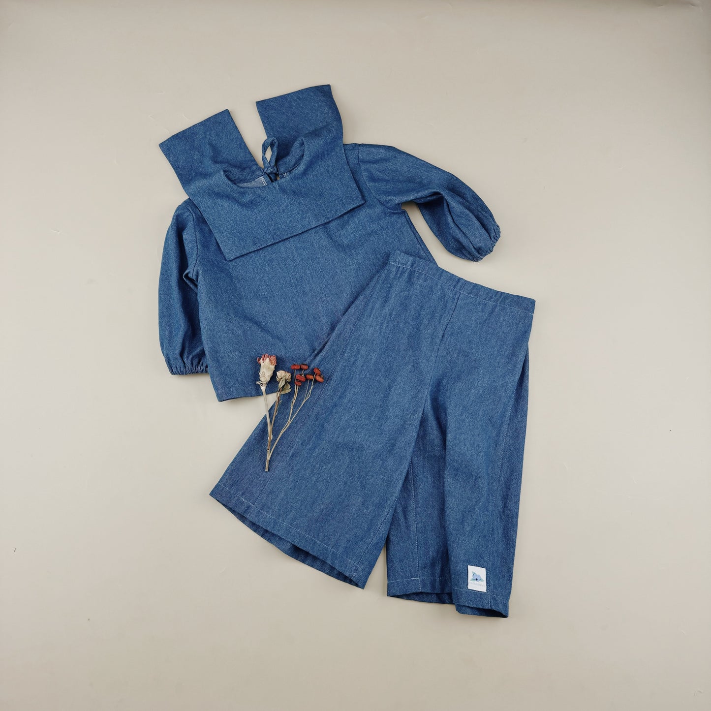 1-8Y Soft Denim Sailor Collar Blouse