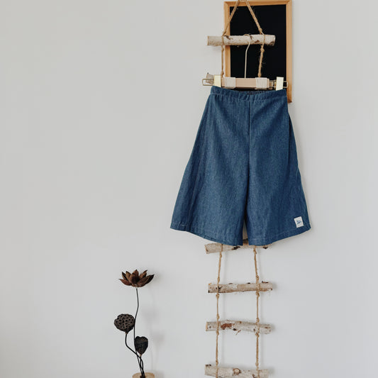 1-10Y Denim Wide-leg Pants