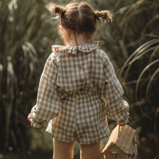 3M-8Y Organic Cotton Checks T-shirt and Bloomer