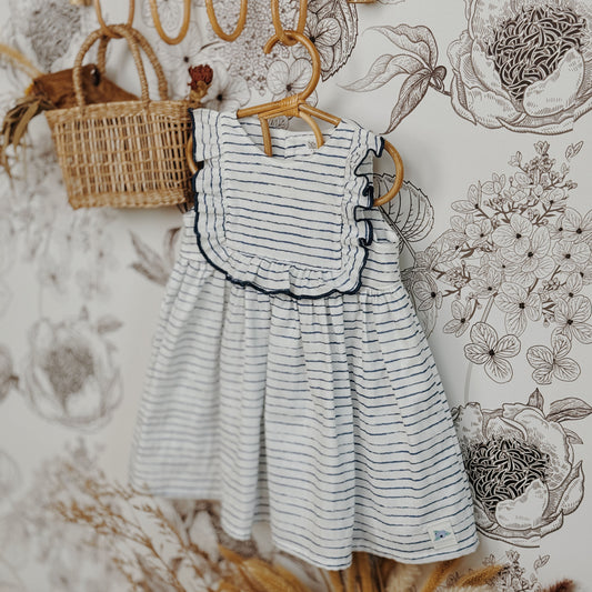 9M–8Y Blue Striped Ruffle Dress | Sweet, Breezy & Voted by You
