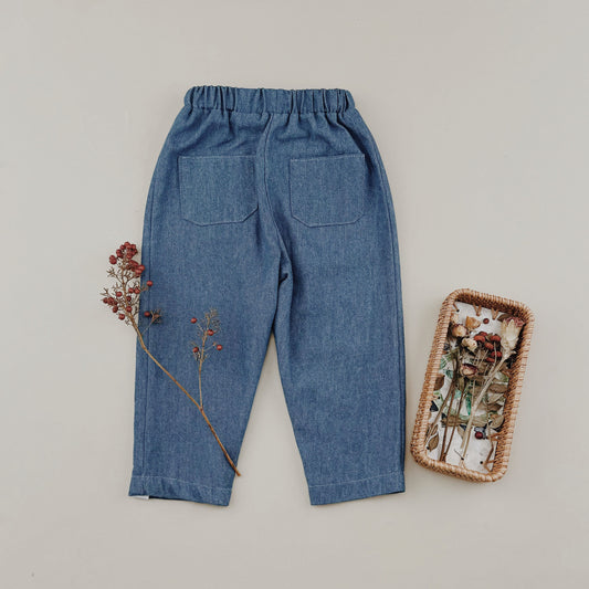 1-10Y Neutral Jeans Loose Denim Pants