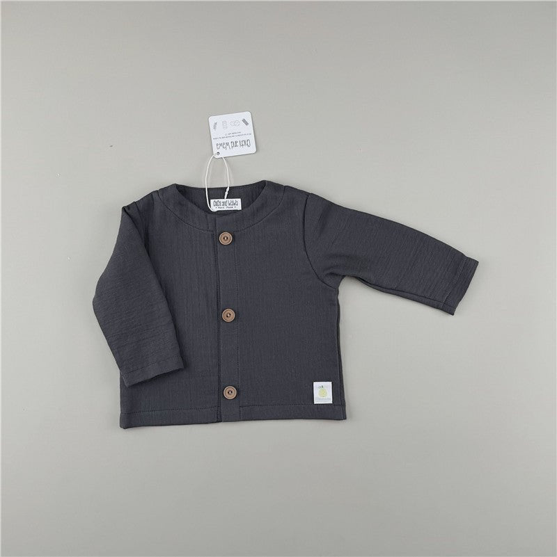2 Colors Kids Genderless Blouse Long Sleeve Coat - Chichi and Wawa