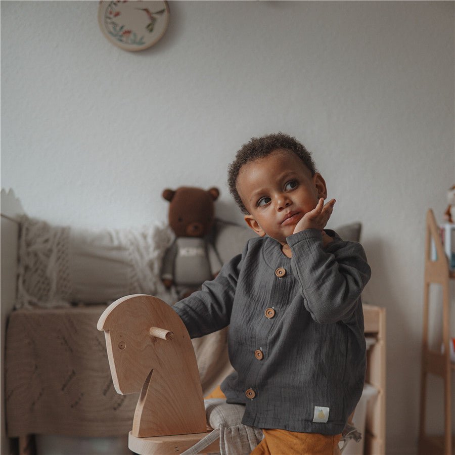2 Colors Kids Genderless Blouse Long Sleeve Coat - Chichi and Wawa