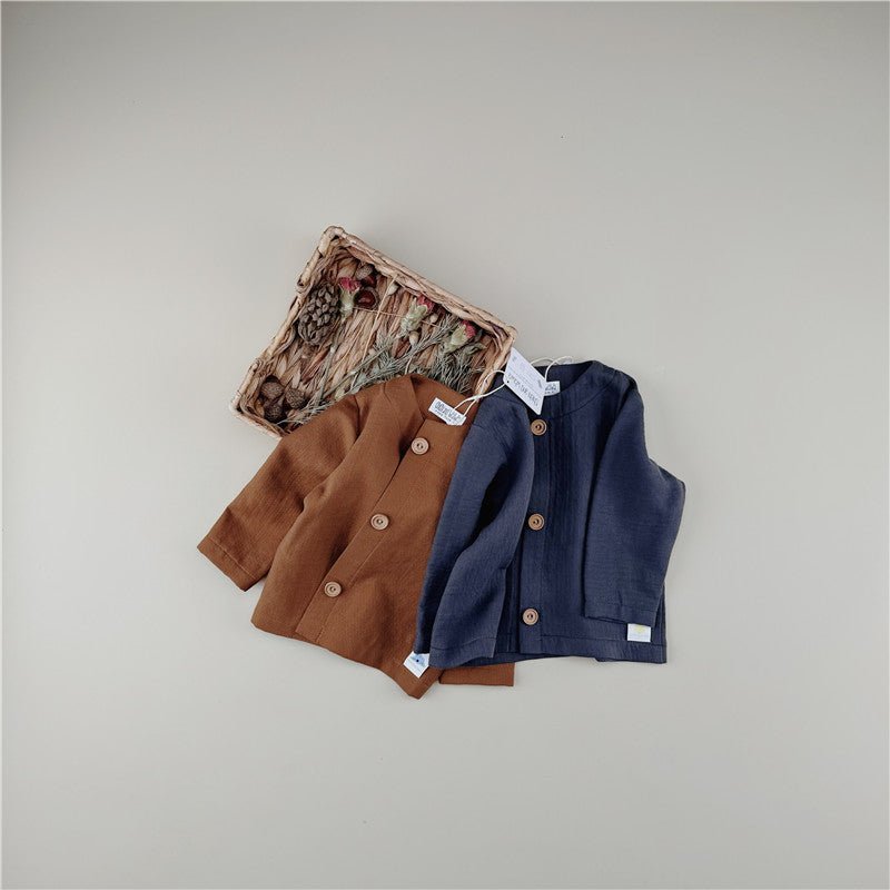 2 Colors Kids Genderless Blouse Long Sleeve Coat - Chichi and Wawa