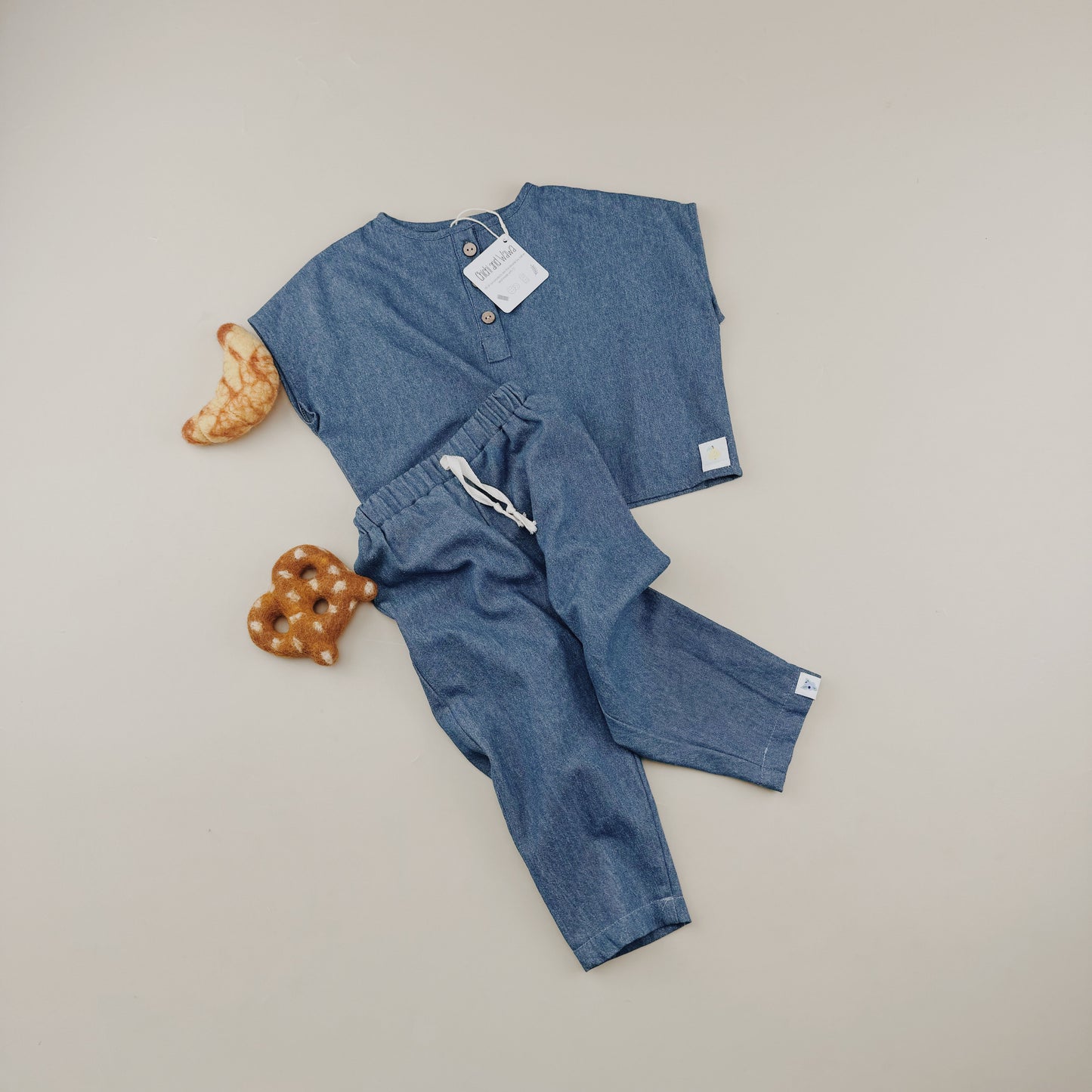 1-10Y Neutral Jeans Loose Denim Pants