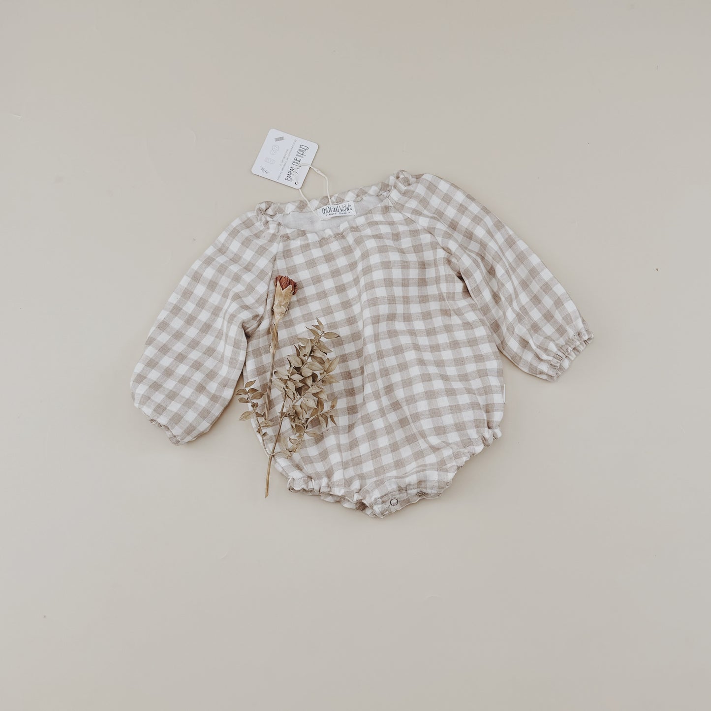 3M-3Y Organic Cotton Plaid Baby Romper