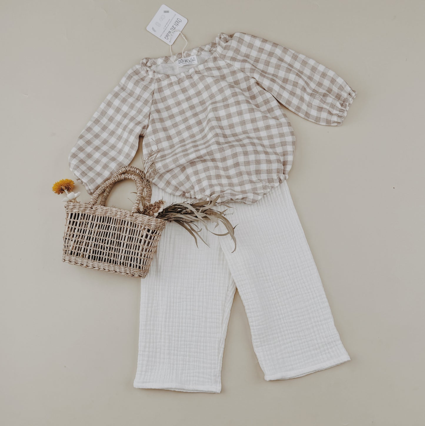 3M-3Y Organic Cotton Plaid Baby Romper