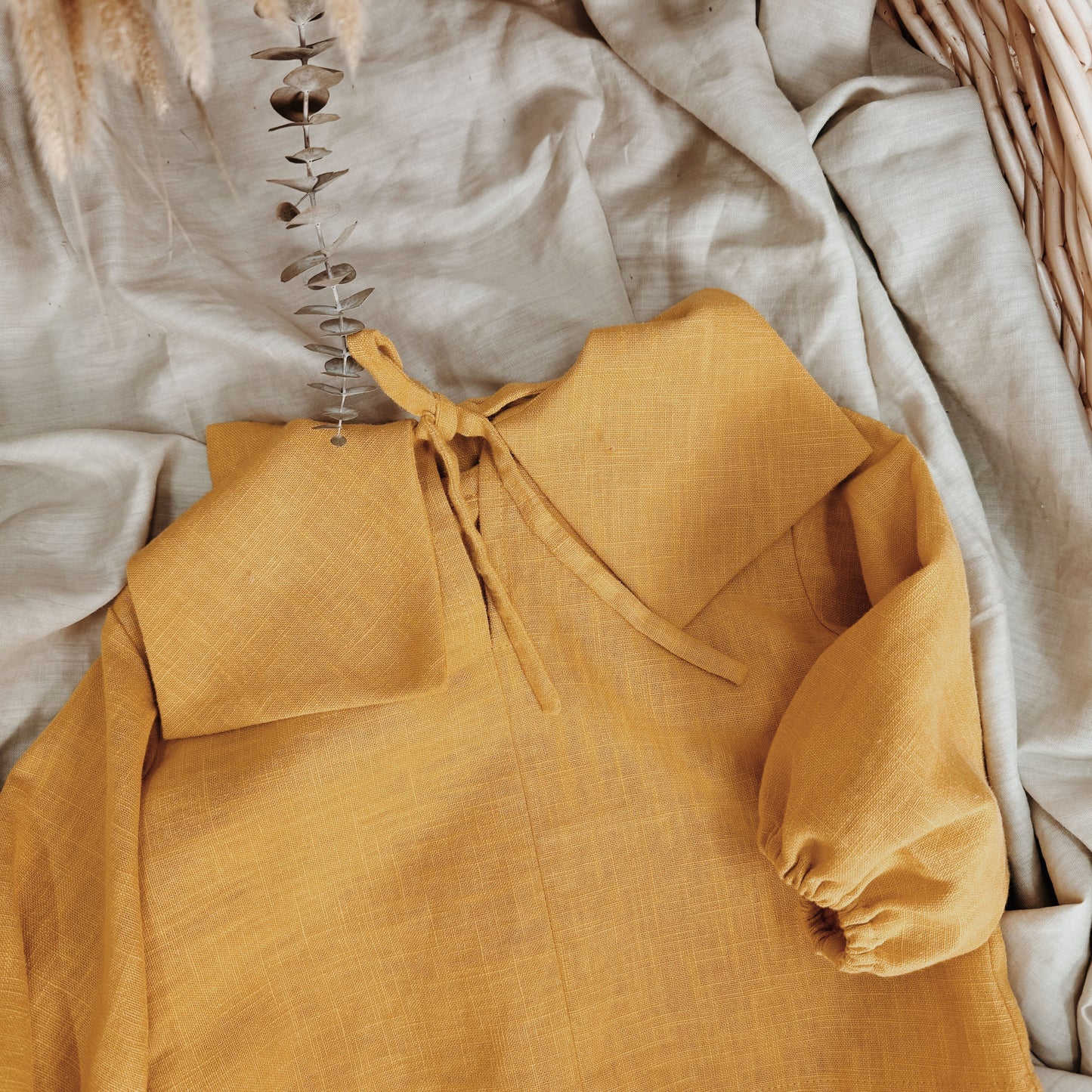 1-8Y Girls Ginger Linen Sailor Blouse