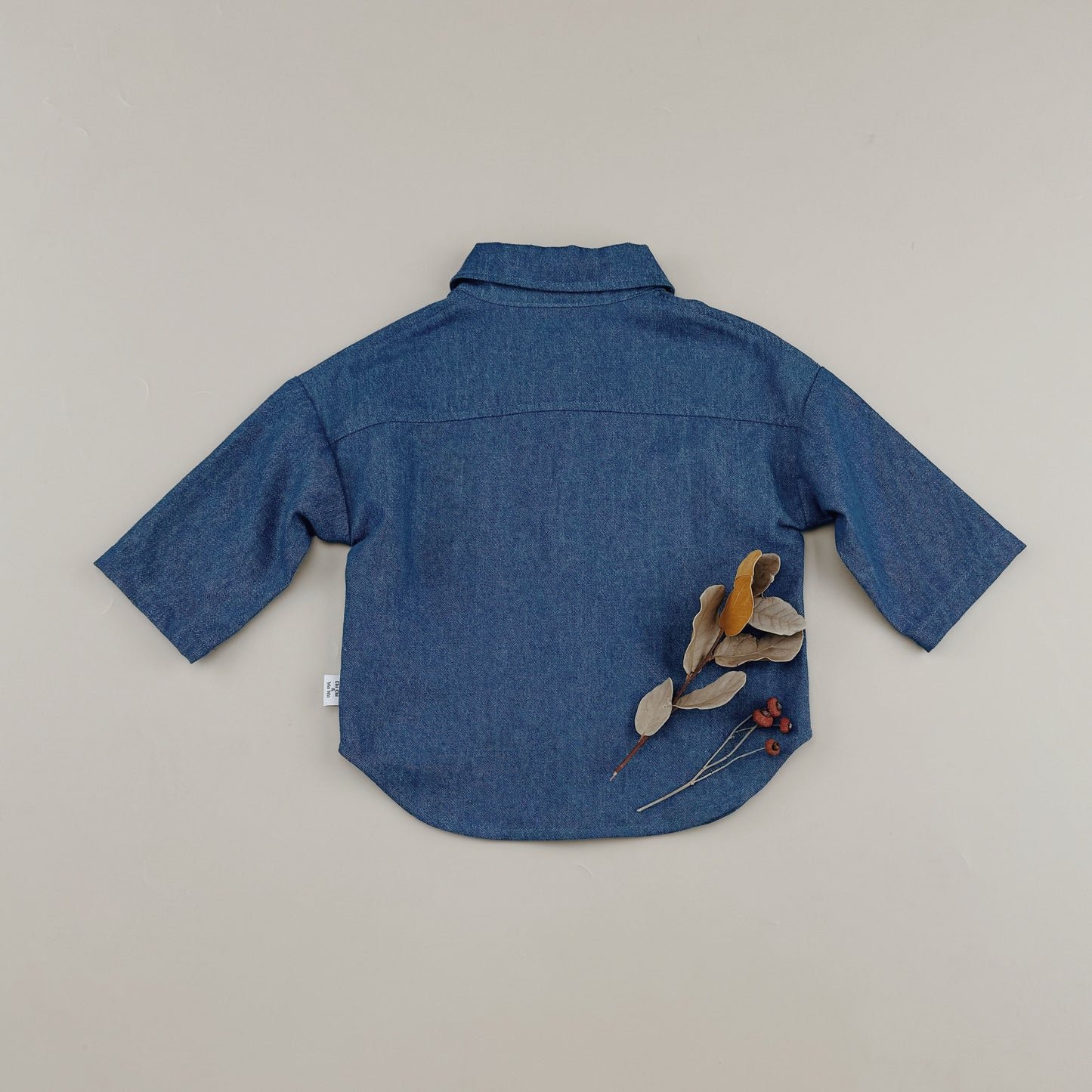 1-10Y Neutral Denim Long Sleeve Shirt