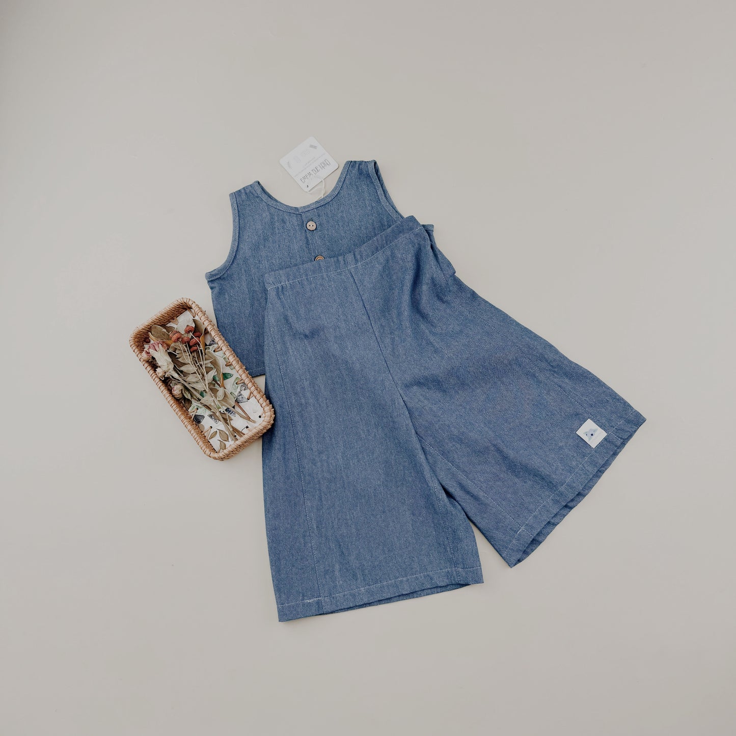 1-10Y Denim Wide-leg Pants