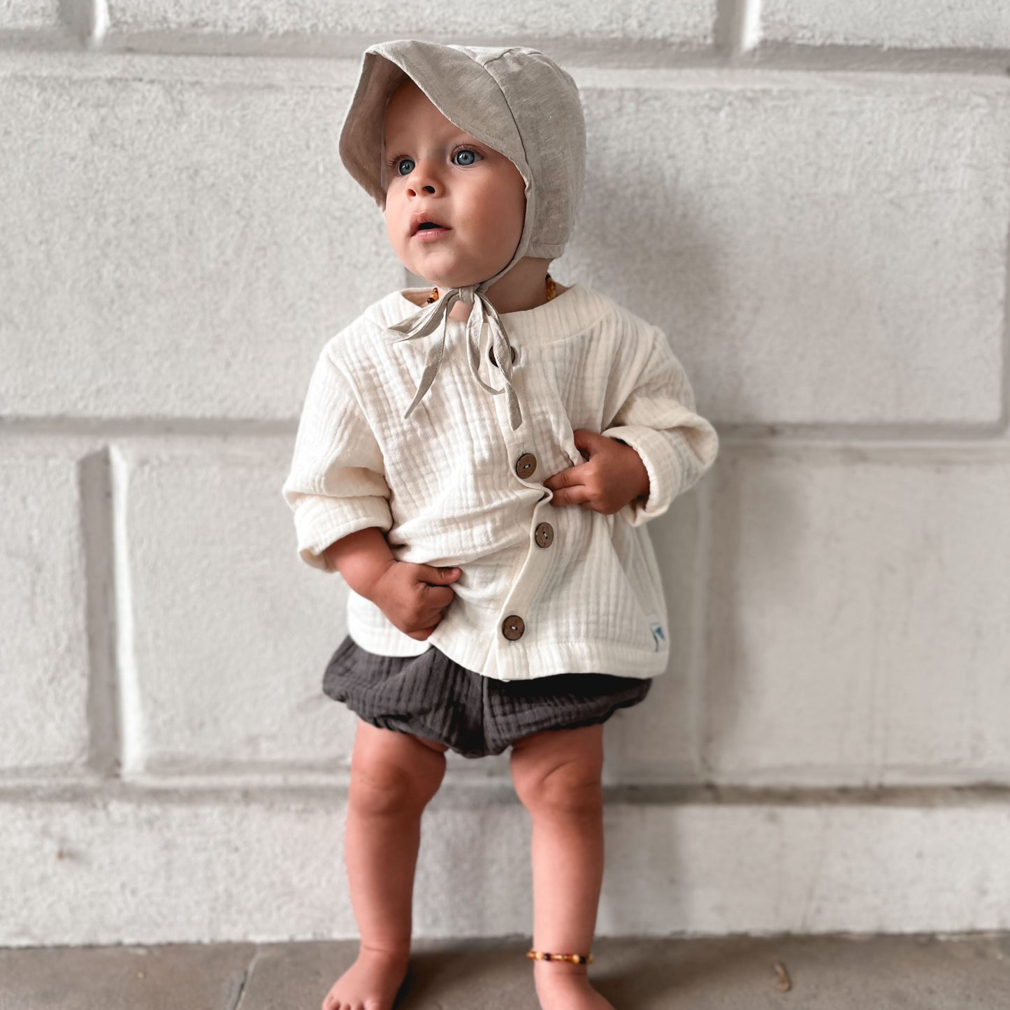 1-8Y Triple Gauze Muslin Cotton Coat/Blouse