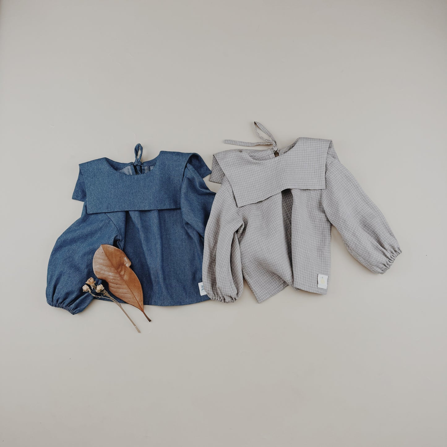 1-8Y Soft Denim Sailor Collar Blouse