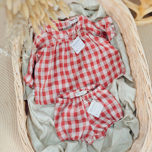 9M-10Y Girl Peter Pan Shirt and Bloomers