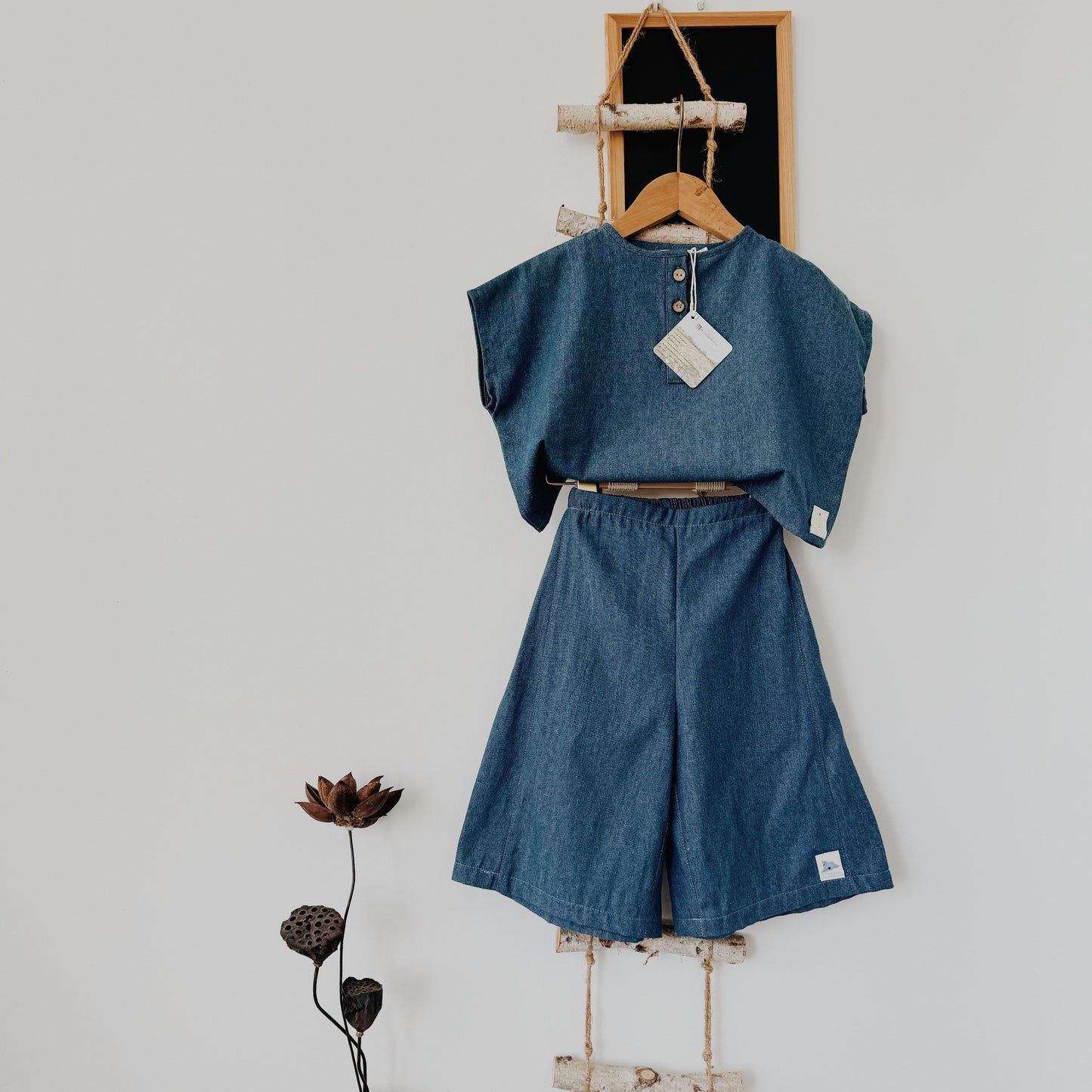 1-10Y Soft Denim Short Sleeve T-shirt