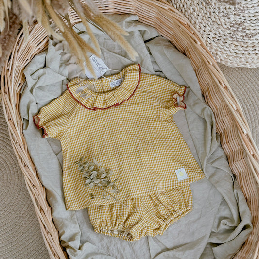12M-8Y Summer Cotton Ruffle Collar Blouse | Soft, Playful & Sweetly Vintage