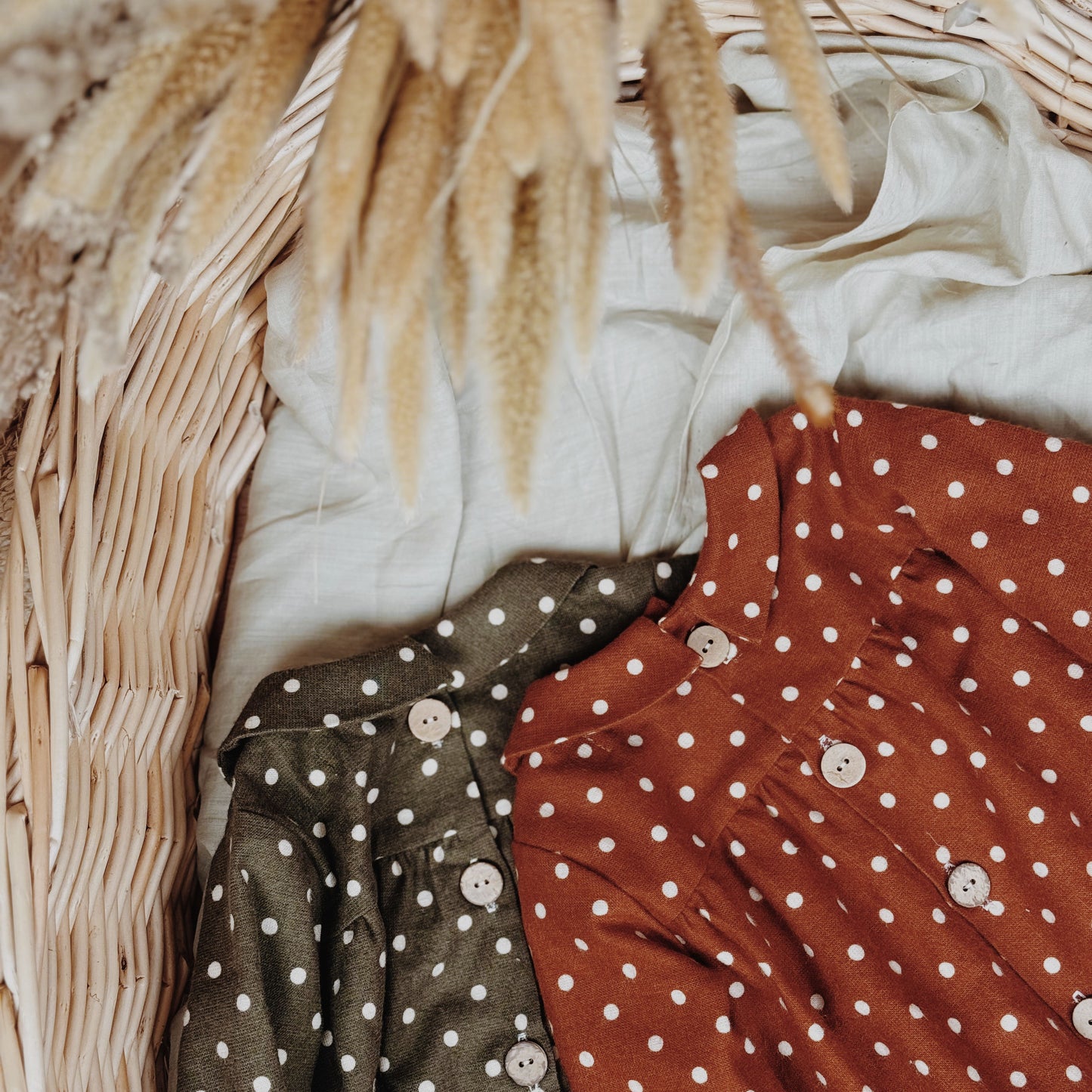 9M-10Y Romantic Polka Dot Brushed Cotton Shirt & Bloomer