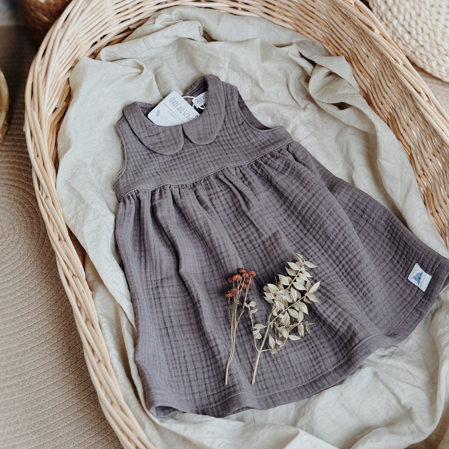 9M-10Y Triple Gauze Cotton Dress | Light, Airy & Timelessly Sweet