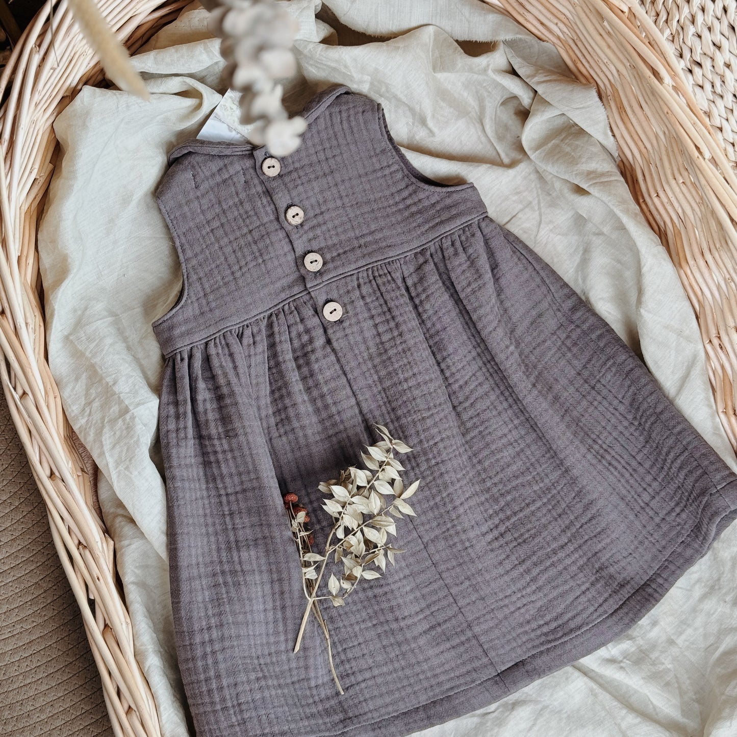 9M-10Y Triple Gauze Cotton Dress | Light, Airy & Timelessly Sweet