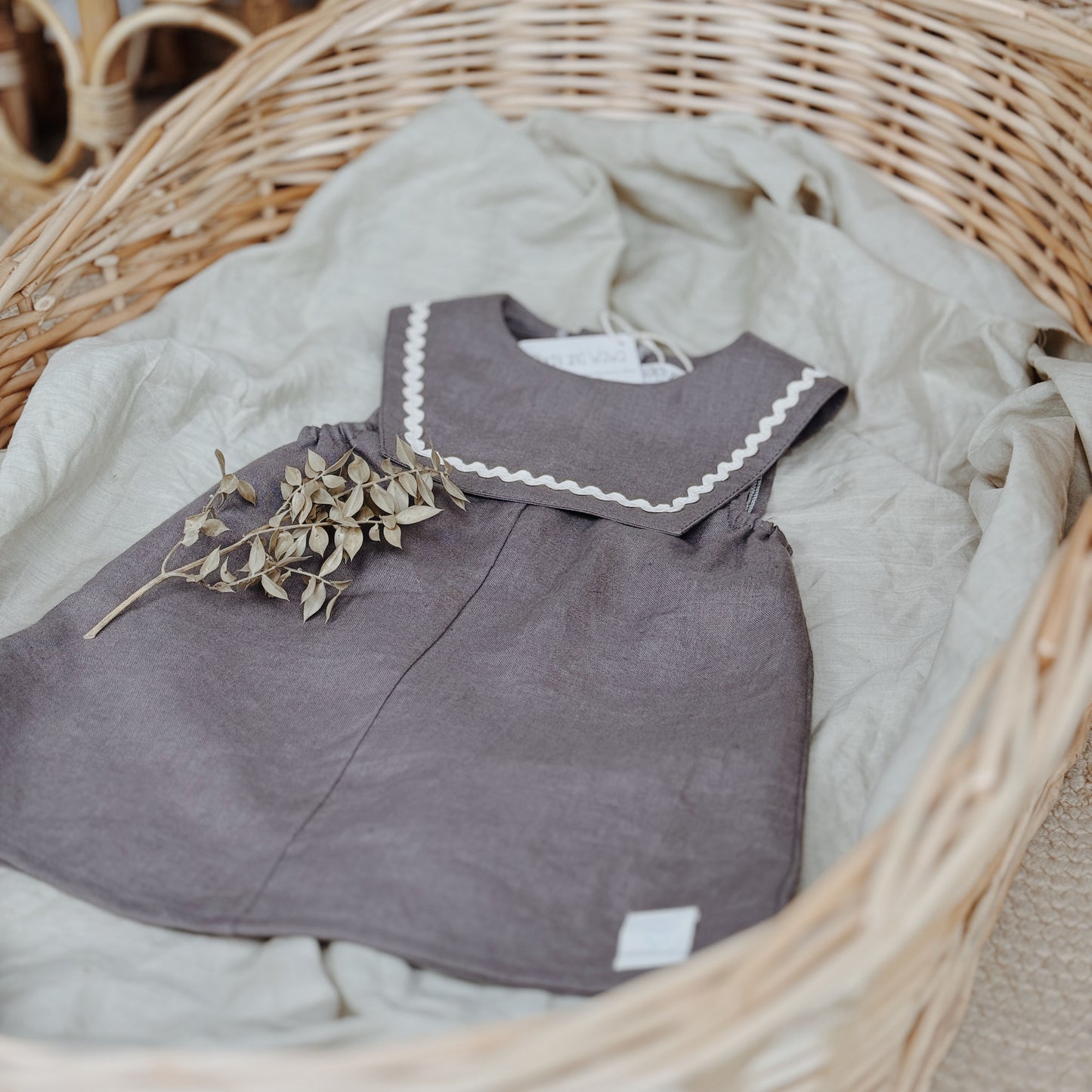 12M-10Y Timeless Linen Sailor Dress | Summer-Ready & Effortless Charm