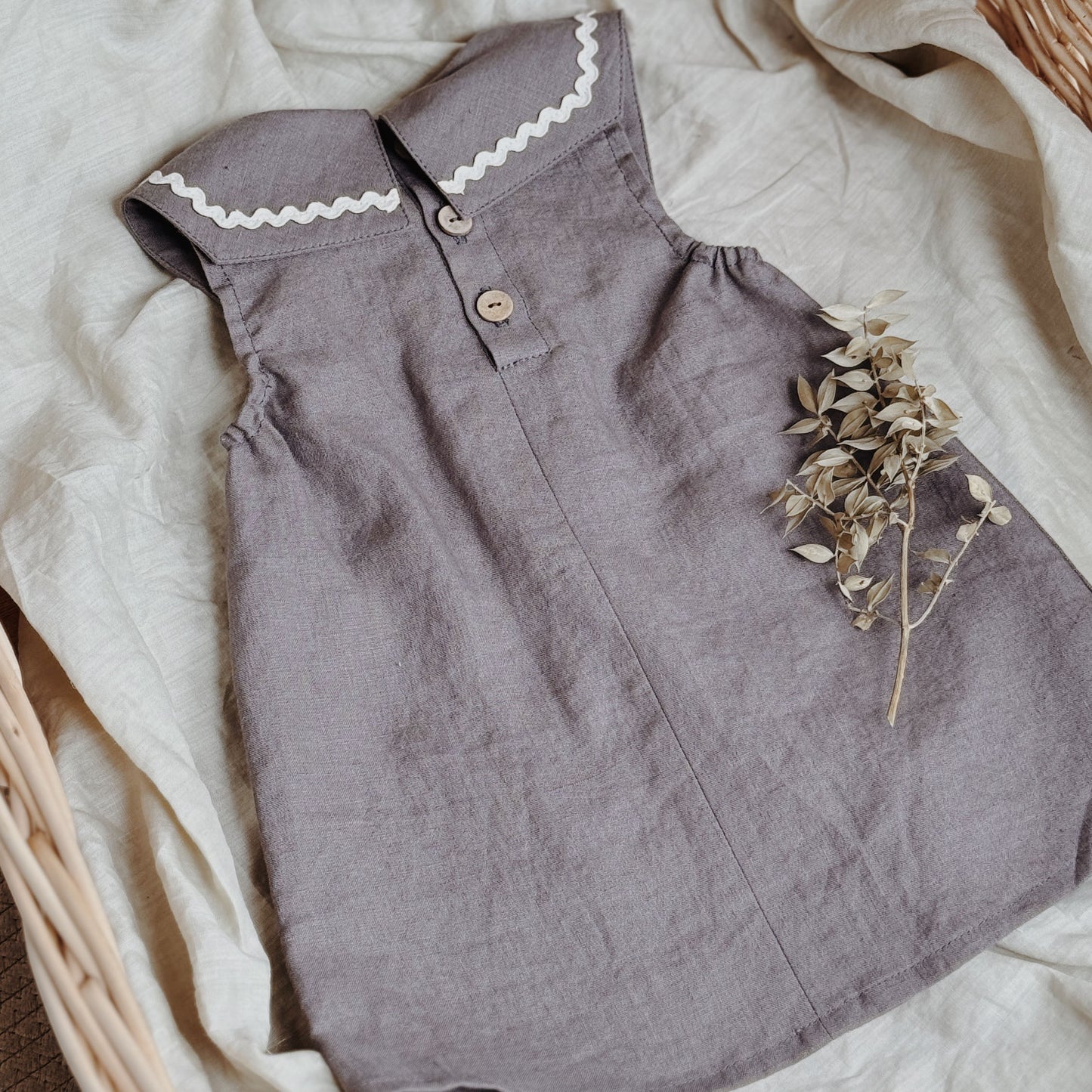 12M-10Y Timeless Linen Sailor Dress | Summer-Ready & Effortless Charm
