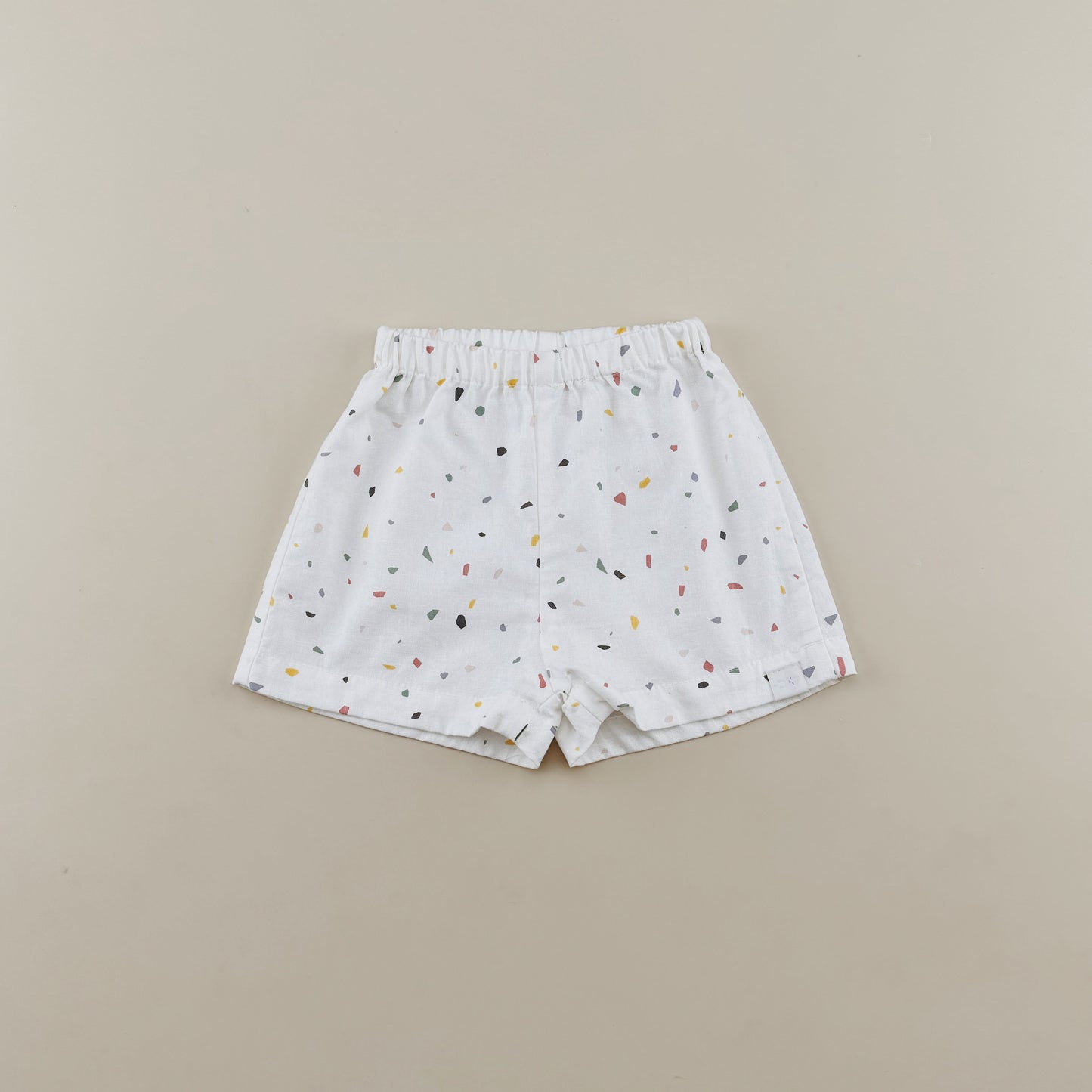 1-8Y Cotton-Linen Mini shaped triangles Pattern Tee Shorts