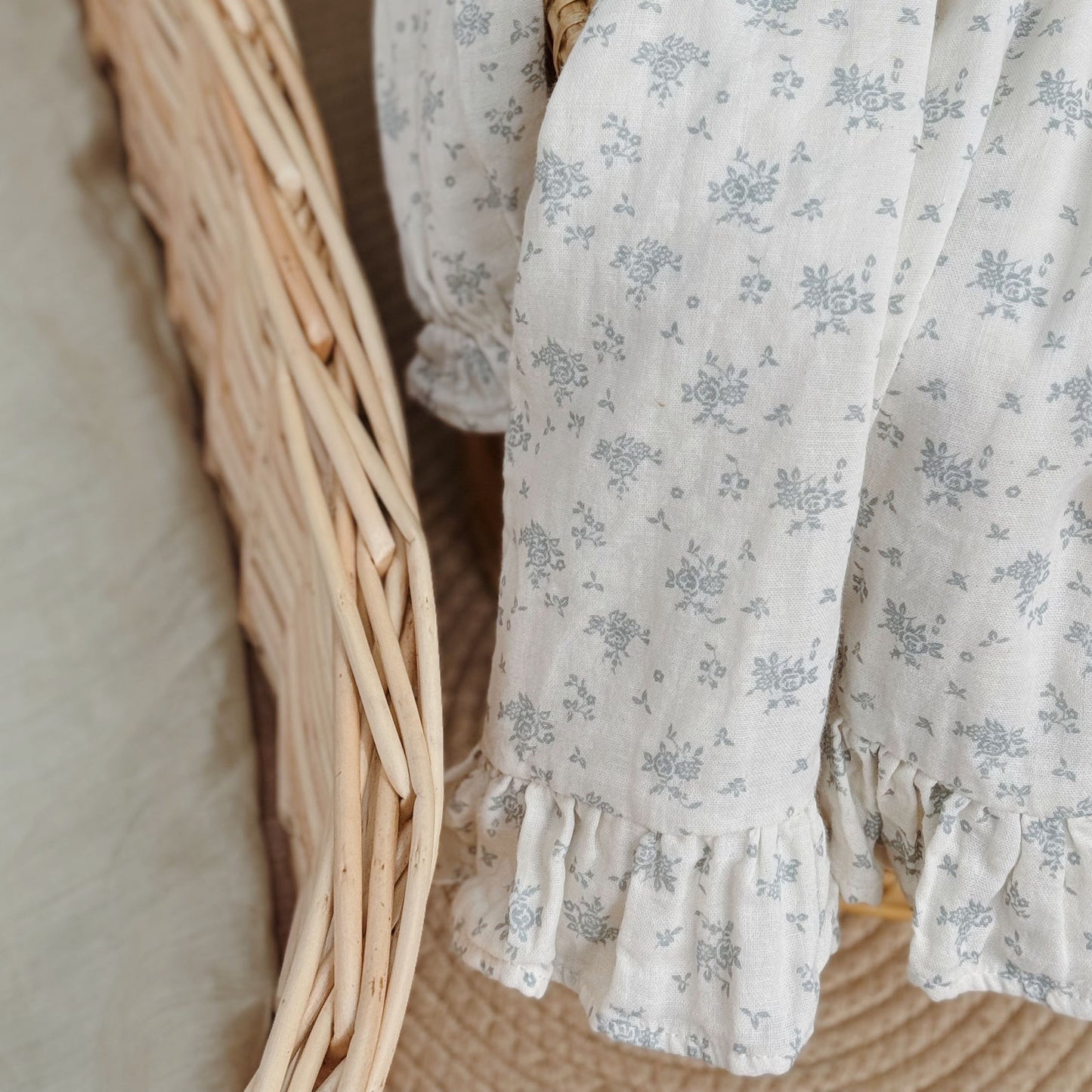 1-10Y Ultra-Soft Double Cotton Gauze Vintage Floral Dress