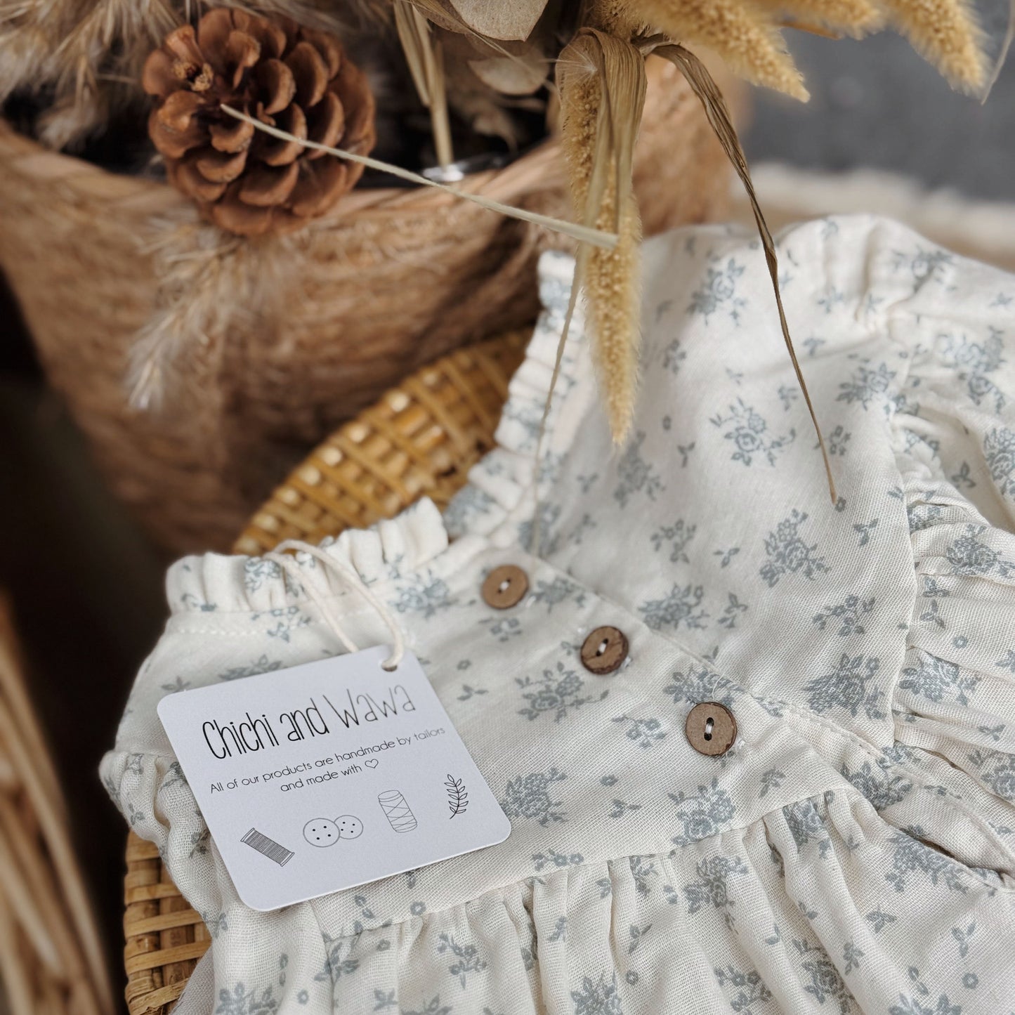 1-10Y Ultra-Soft Double Cotton Gauze Vintage Floral Dress