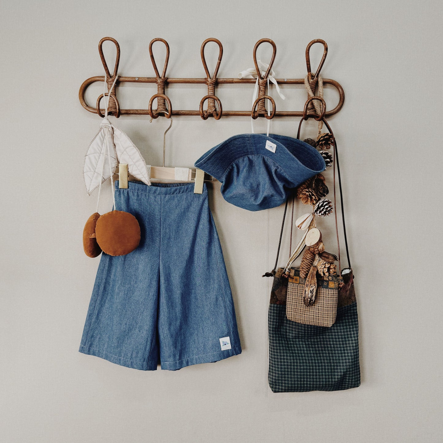1-10Y Denim Wide-leg Pants