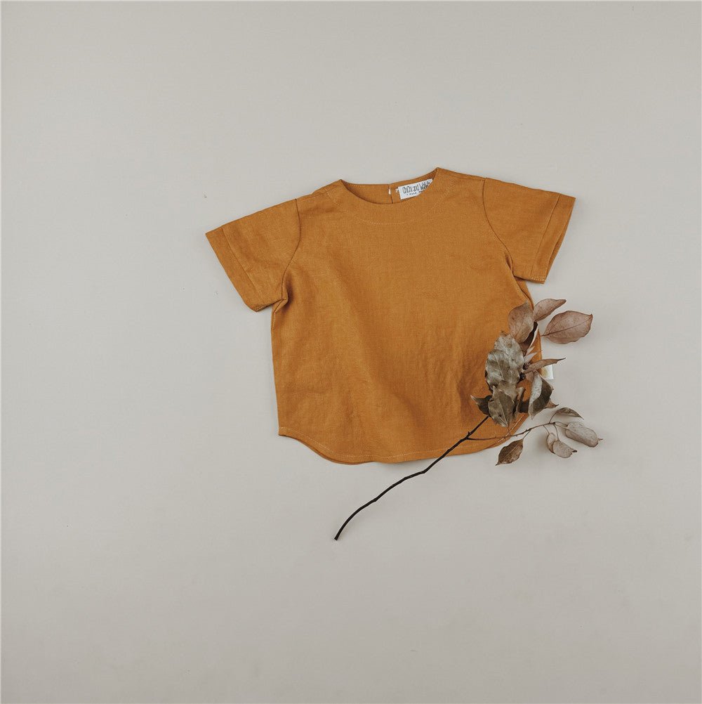 Basic Design Neutral Linen T-shirt - Chichi and Wawa