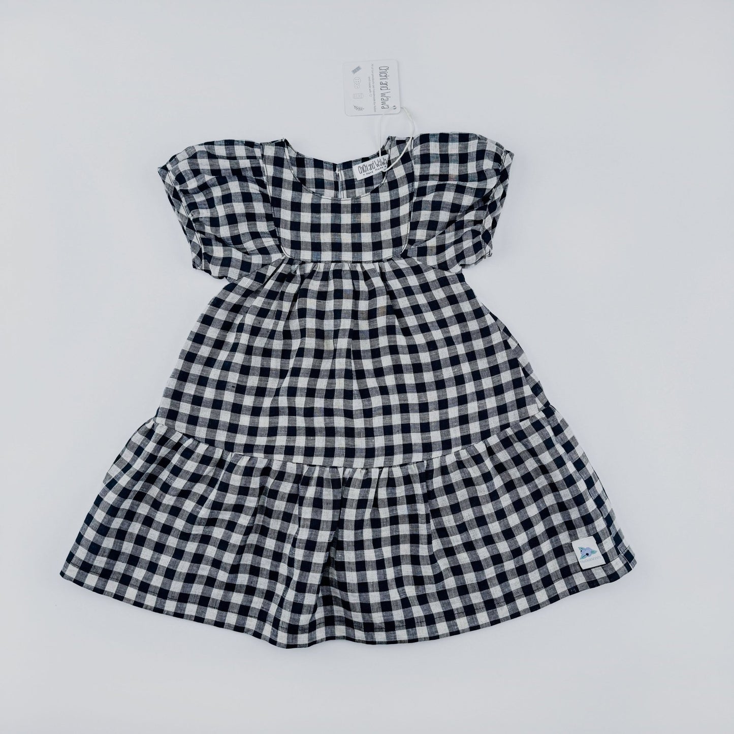 Brown Checked Linen Dress - Chichi and Wawa