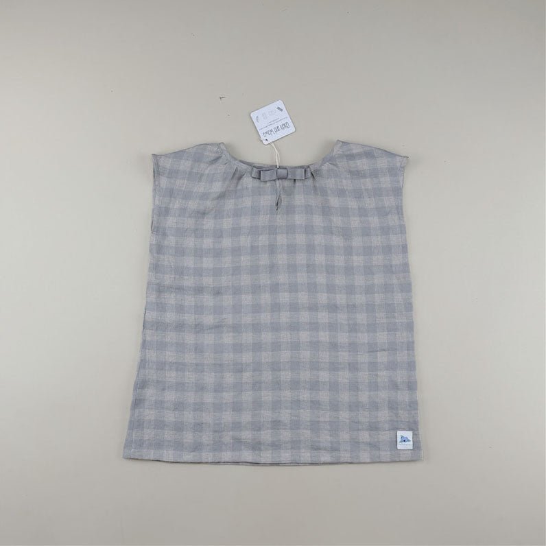 Checked Linen Dress For Summer 3-12Y Kids - Chichi and Wawa