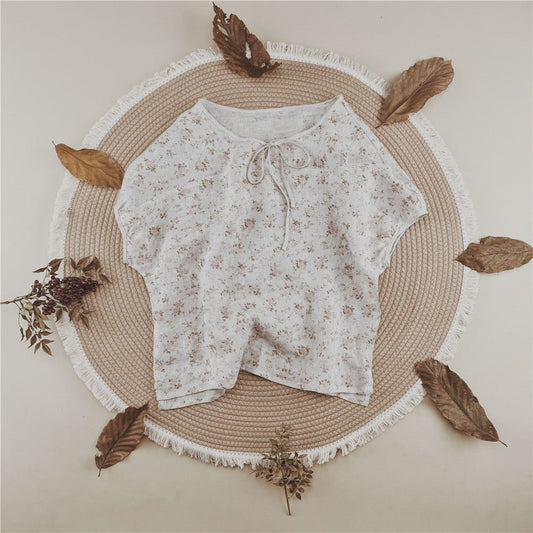 Floral Linen Mom Top - Chichi and Wawa
