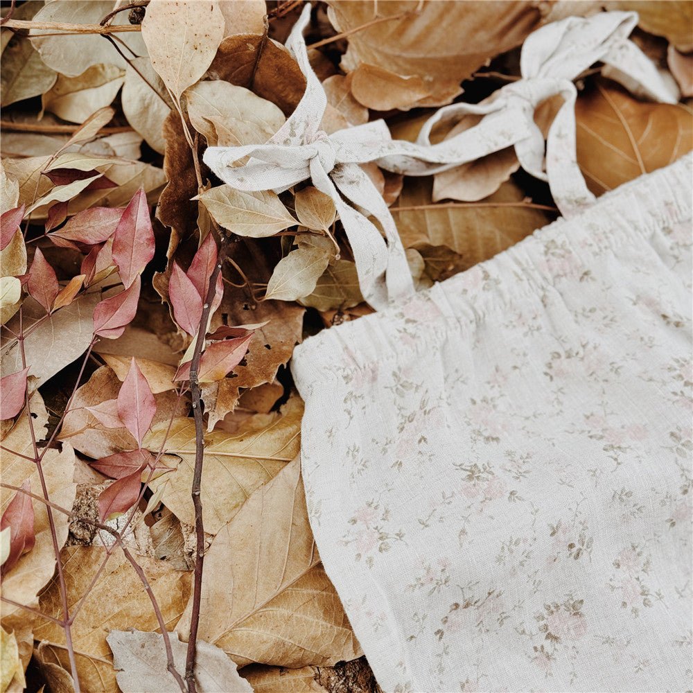 Floral Linen Strap Bodysuit - Chichi and Wawa
