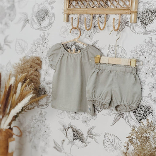 Gray-blue Girl Cotton Soft Sets - Chichi and Wawa
