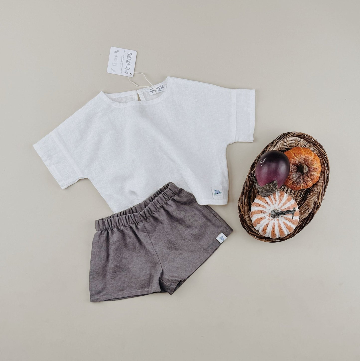Nature Linen T shirt Shorts Sets - Chichi and Wawa