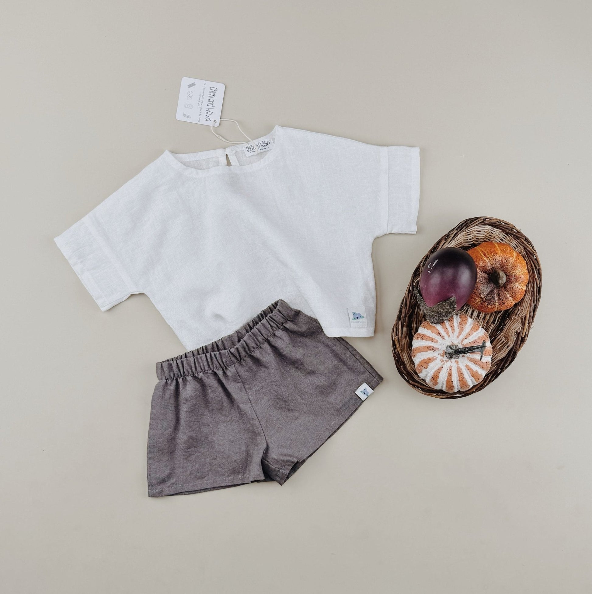 Nature Linen T shirt Shorts Sets - Chichi and Wawa