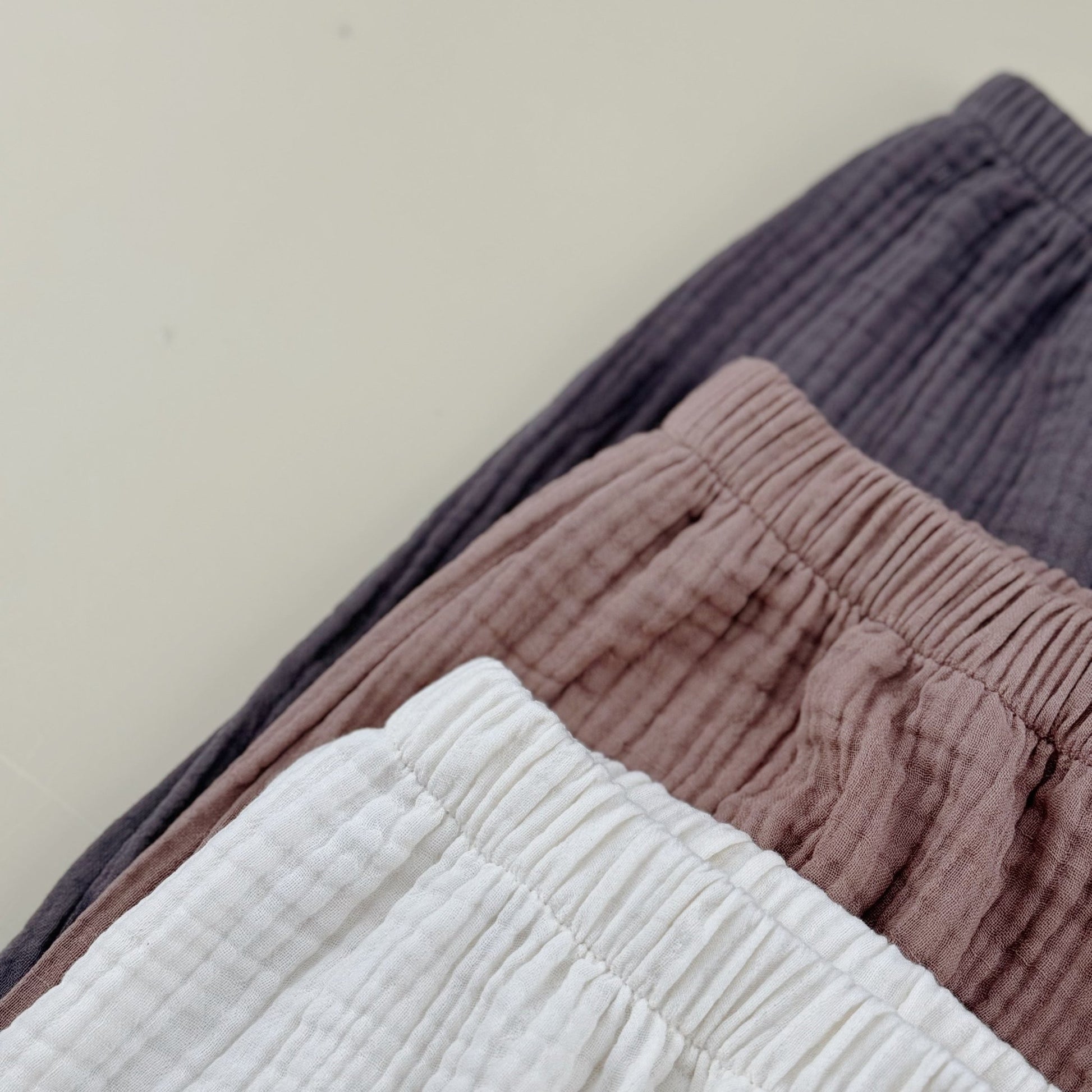 Triple Gauze Muslin Cotton Elastic Cuffs Pants - Chichi and Wawa